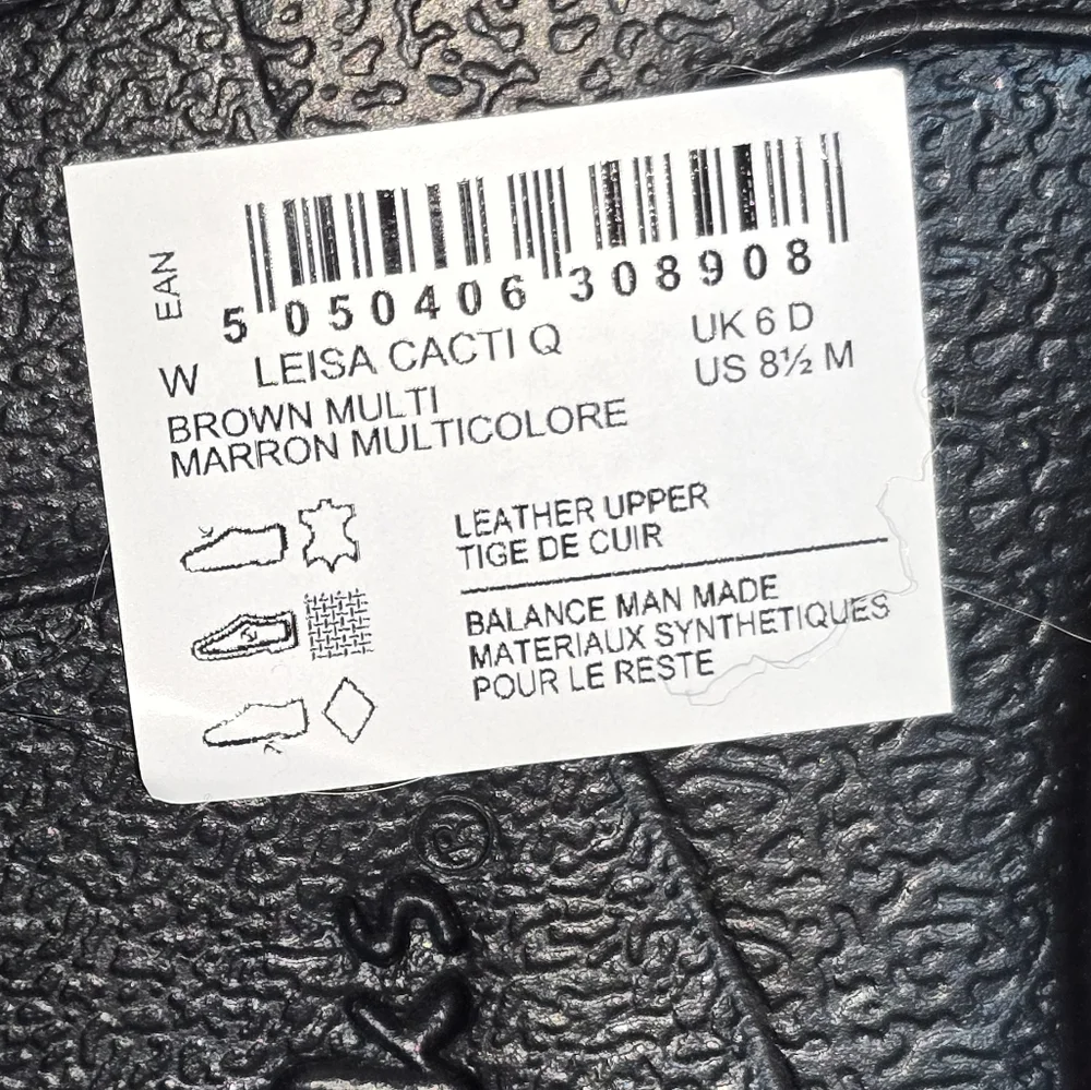 NWOB Clarks Leisa Cacti Q Triple Strap Slide Sandals Brown Multi Size‎ 8.5